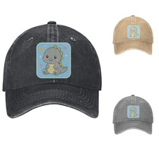 Cartoon Dinosaur Sparkle Badge Baseball Cap Cotton Dad Hat Adjustable