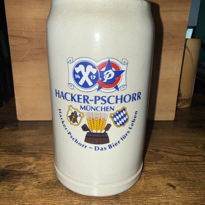 HACKER-PSCHORR Munchen 1Lt  Stoneware Beer Stein Mug