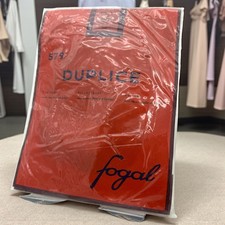 FOGAL Duplice 579,  "2 in 1" Dark Plum Fishnet over Dark Plum Opaque Tight