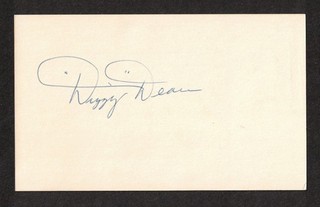 Dizzy Dean Original Signed Autograph 3x5 Index Card St. Louis Cardinals