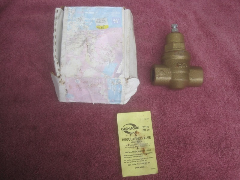 Cash Acme type EB75 3/4" FPT x FPT Pressure Regulator Valve (PRV) new open box