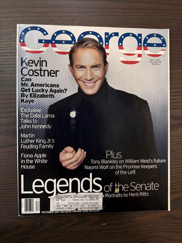 George Magazine December 1997 Kevin Costner, Dalai Lama, MLK, Fiona Apple