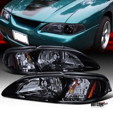 Headlights Corner Lamps Fit 1994-1998 Ford Mustang Gt Smoke Headlamps Leftright
