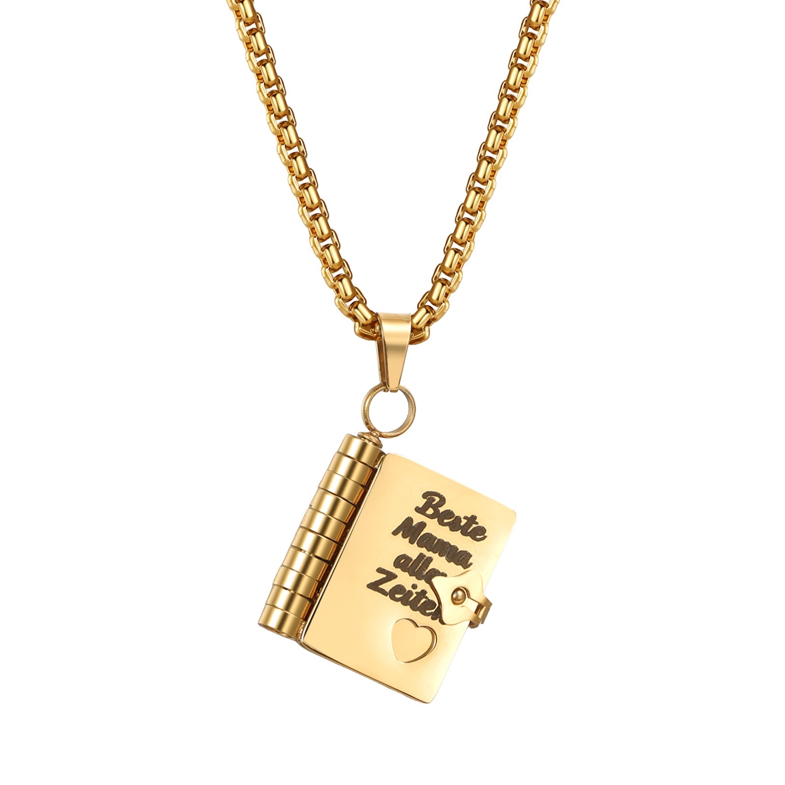 Beste Mama aller Zaiten -German Version Book Locket Necklace Jewelry Gift to Mom