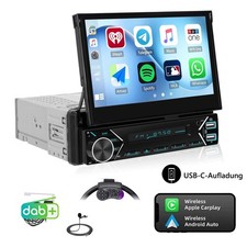 Autoradio Bluetooth 1 Din 7" Bildschirm IPS Touchscreen Apple Carplay Mit DAB+