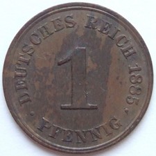 Münze Deutsches Reich Kaiserreich 1 Pfennig 1885 J in Vorzüglich