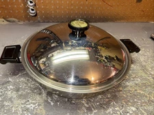 Vintage Americraft Jumbo Skillet Chicken Fryer Stainless Steel USA w/ Lid 12"