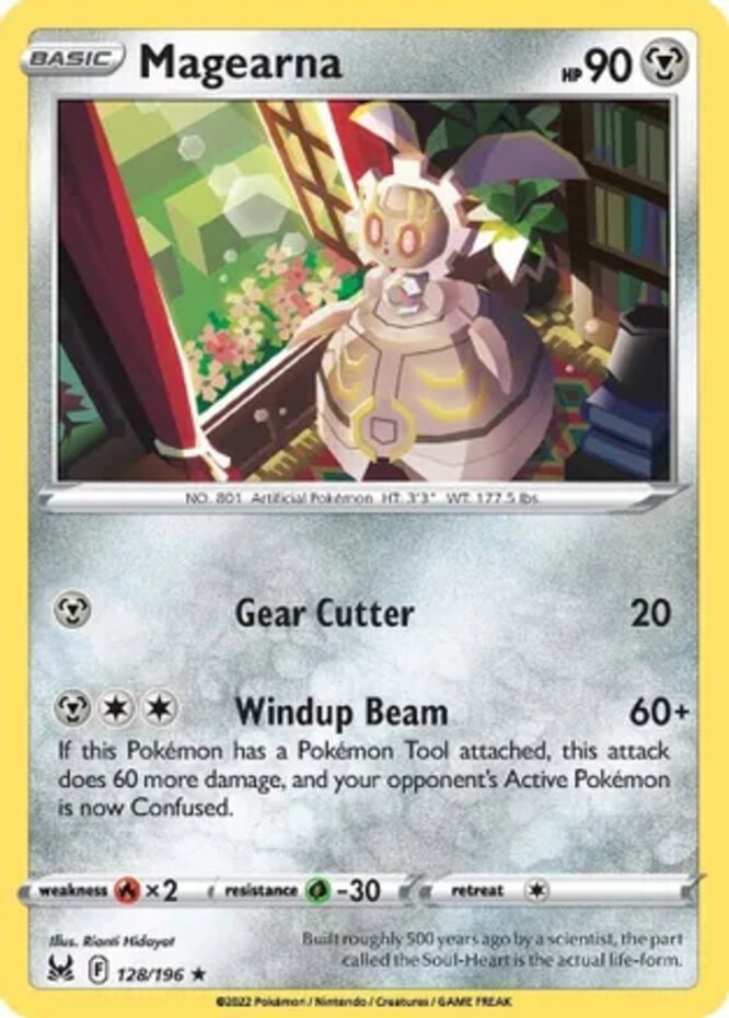 Magearna - 128/196 - Rare - Reverse Holo (Lp) Lost Origin - Metal Pokémon