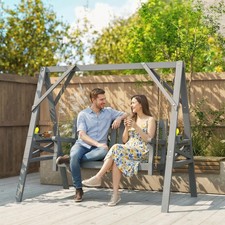 Outsunny 2-Sitzer Gartenschaukel, Holzschaukelbank