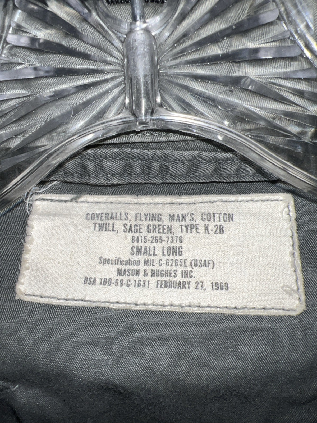 Vintage K-2B USAF Flight Suit, Small Long, Very Good Condition, Named & Patched