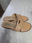 Artiva Leather Sandals Women’s 8.5M Missy Beige Slides Block Heel Brazil  — photo 7