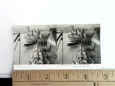 #ad Water Front Scene Seattle Stereoview Keystone View Co. 1930s Pocket $12.99