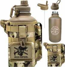 Iron Infidel Battle Bottle - Half Gallon Insulated Water Bottle with