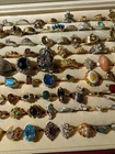 Nice Vintage gold silver costume jewelry 121 rings Vintage Avon and other.