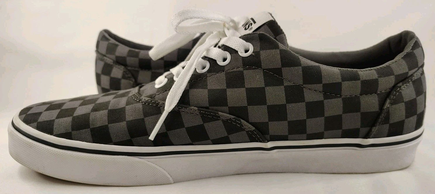 Vans Black Gray Checkerboard Shoes Mens Lace Up Canvas Casual Low Top 12 thumbnail 5