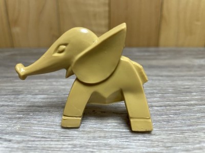 Nosco Don Manning Vintage Lucite Art Deco Miniature Elephant Taupe.