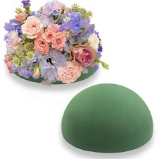 2 PCS Round Floral Foam Half Balls Green Wet Dry Blocks 5.51x2.76 Inch
