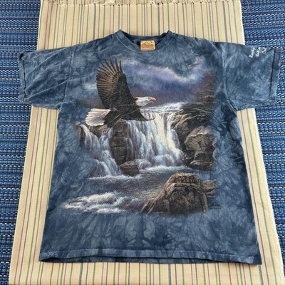The Mountain Shirt Mens Large Blue Eagle Waterfall Rocky Mountain National Park