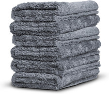 Adam'S Borderless Grey Microfiber Towel 6Pk - Premium Ultra Soft Car Detailng