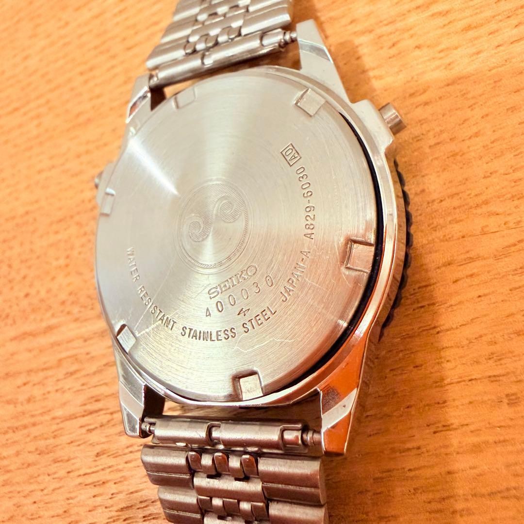 SEIKO SILVER WAVE A829-6030 Vintage Digital Watch Stainless Steel