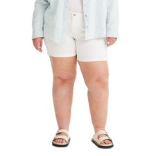 Levi's Women's Mid-Length Stretch Denim Shorts Chalk White NWT Plus Size 22W