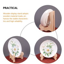 2 Pcs Wood Display Stand Plate Holder Easel Rack Desktop Frame Holder Stand
