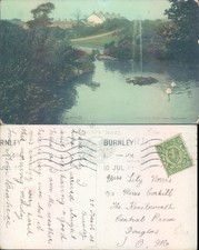 The Lake Scott Park Burnley Lancashire England Valentine's Series 1912 postmark