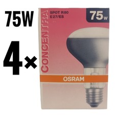 4x Osram 75W E27 Spot R80 80° Concentra Glühbirne Reflektor ES Lampe NEU & OVP