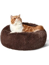 Calming Donut Dog Bed Anti-Anxiety Self Warming Cozy Soft Plush 20"L x 20"W x 8"