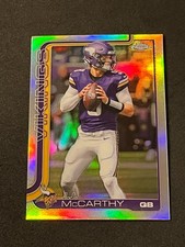 2025 Topps Chrome Football J.J. McCarthy Refractor #199 - Vikings