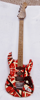 EVH Striped Series Frankenstein Frankie Red with Black Stripes