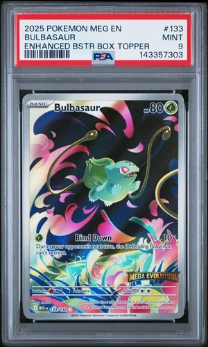 2025 POKEMON MEG EN-MEGA EVOLUTION ENHANCED BOOSTER BOX TOPPER BULBASAUR PSA 9
