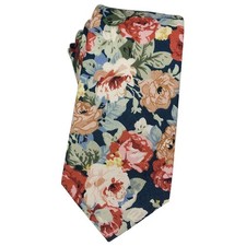 Men's Cotton Floral Neck Tie 2.56'' Printed Skinny Tie 8-1