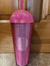 Starbucks 2025 Cold Cup Tumbler Iridescent Pink Domed Studded 24oz Venti New