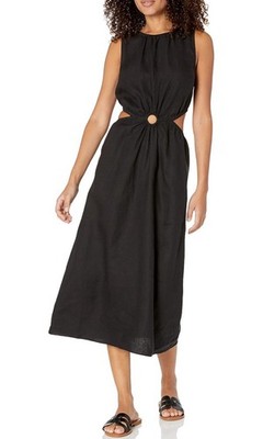 The Drop Women's Sade Linen Cut Out Midi