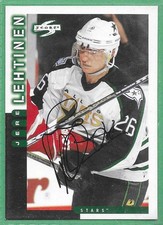 1997-98 Score Hockey *SIGNED* ~ Card#188 ~ Jere Lehtinen ~ Stars