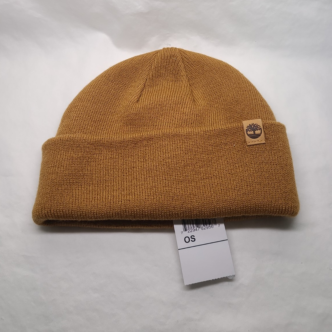 Timberland Brown Knit Cuffed Beanie Hat Men Solid One Size Winter
