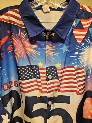 Men's 5XL Multicolor USA Patriotic Graphic Print Polo Shirt Short Sleeve