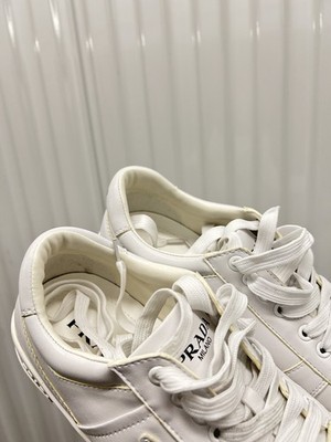 Prada Men's White Downtown Nappa Leather Sneakers Triangle 8 UK 9