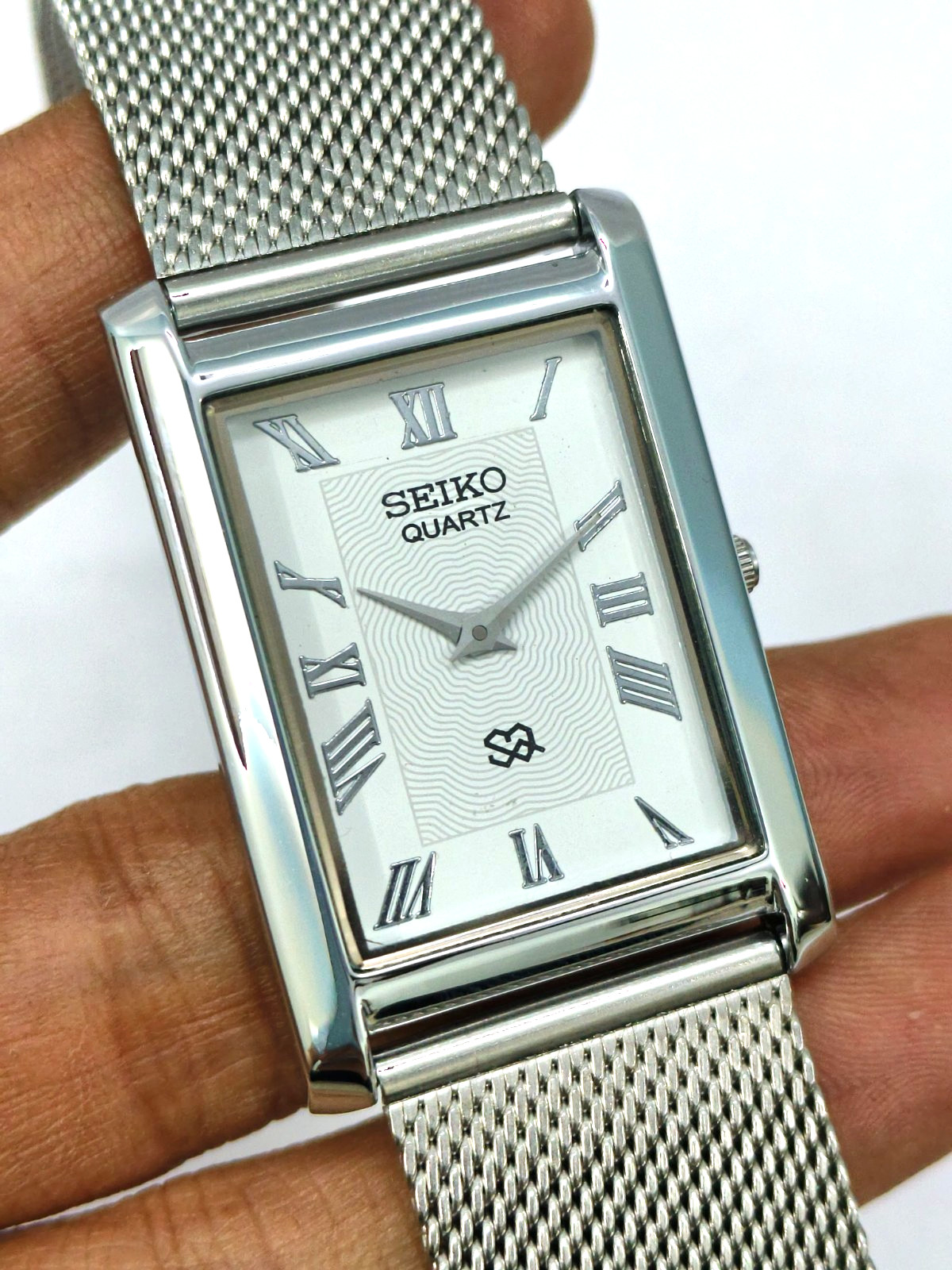 Vintage Refurbished Seiko Slim Tank Quartz Japan Men's Wrist Watch