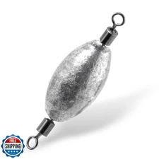 Dr.Fish 20 Pack Inline Trolling Weights Swivel Egg Sinkers Oval Line Sinker C