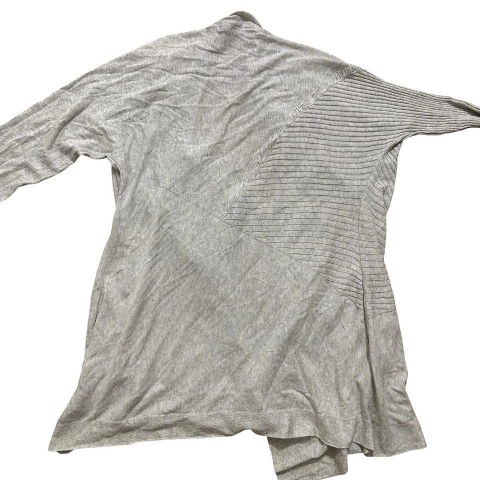 Suéter Blanc Noir Para Mujer Grande Gris Yolo Drapeado Frontal Cárdigan Abierto NUEVO Foto 2 de 4