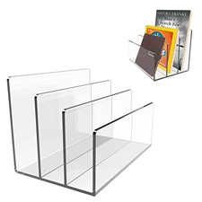 Acrylic File Holder,1PC 3 Sections File Organizer Mail 3 Sections 1PC Clear