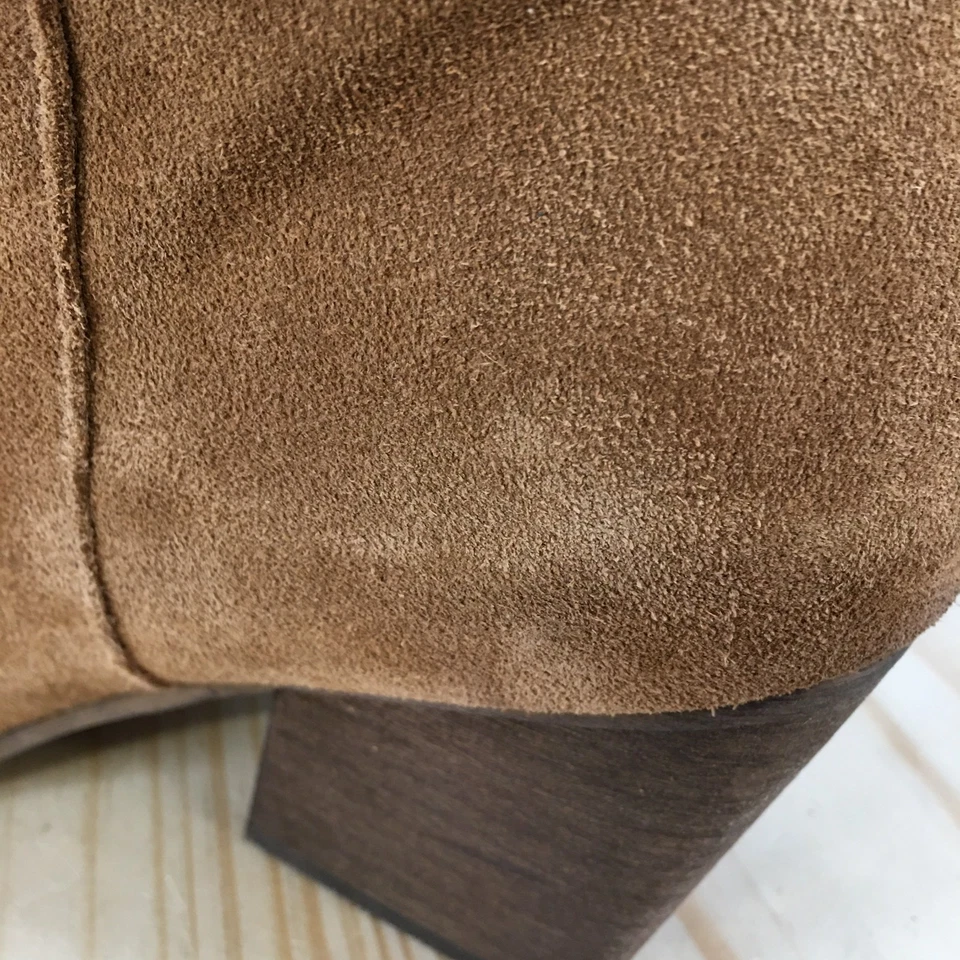 Crown Vintage Botas Mujer 10 M Marrón Devorah 2 Alto Montar Gamuza Tacones Pull On Foto 4 de 4