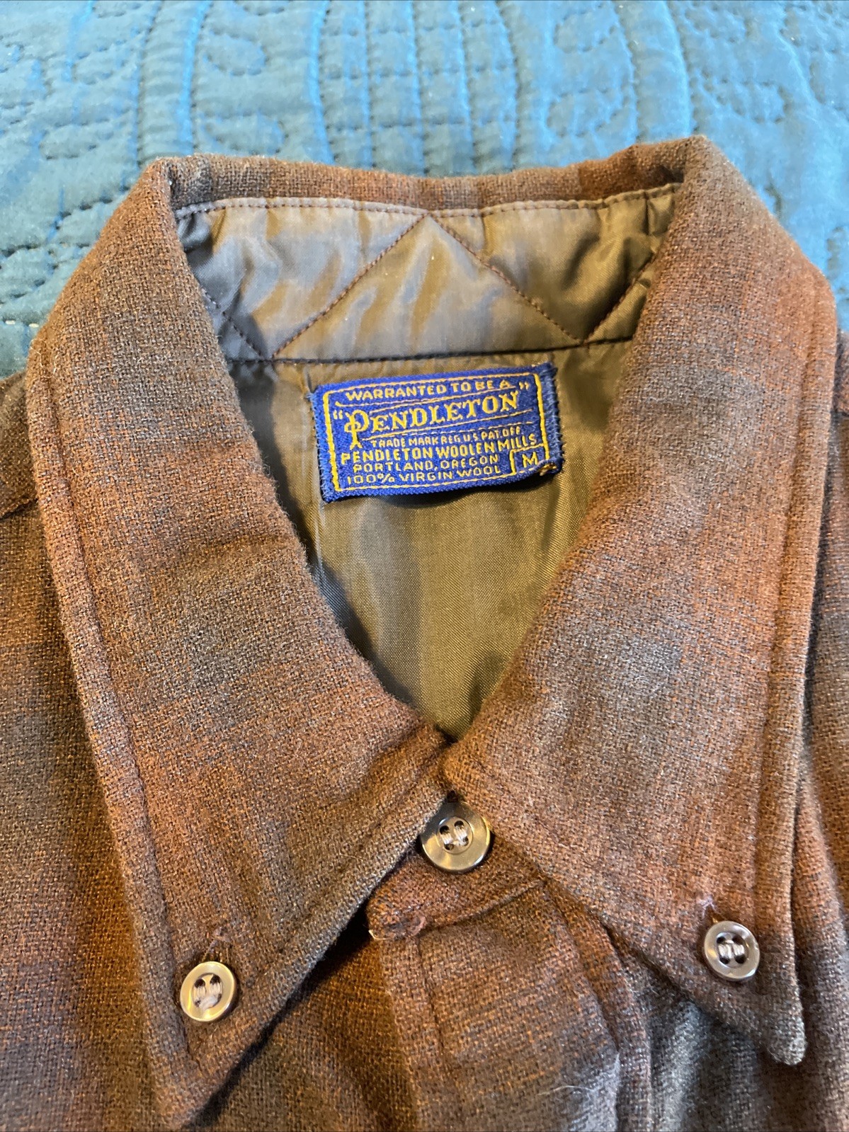 VTG Pendleton Rust Orange Brown Plaid Virgin Wool… - image 15