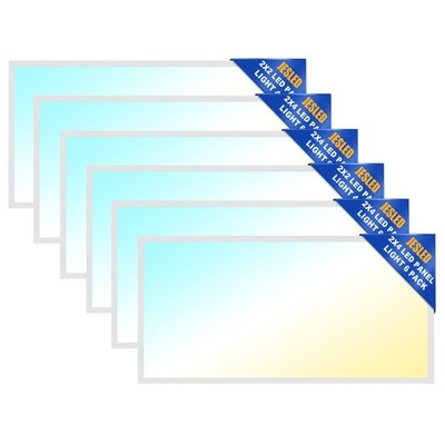 6 PACK 2x4 LED Flat Panel Lights 30-72W 5CCT 2700K-6500K Ceiling Fixture Lights