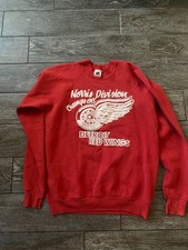 Vintage Detroit Red Wings Crewneck Sweatshirt Mens Size XL fits L 1988