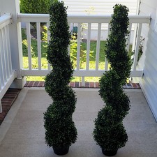 Artificial Green Boxwood Twisted Spiral Topia...