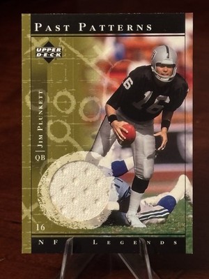 2001 Upper Deck Jim Plunkett Past Patterns Game Used Jersey Relic #PP-JP Raiders