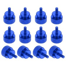 12 Pcs Computer Case Thumb Screw M3 x 7mm Knurled Screws, Deep Blue